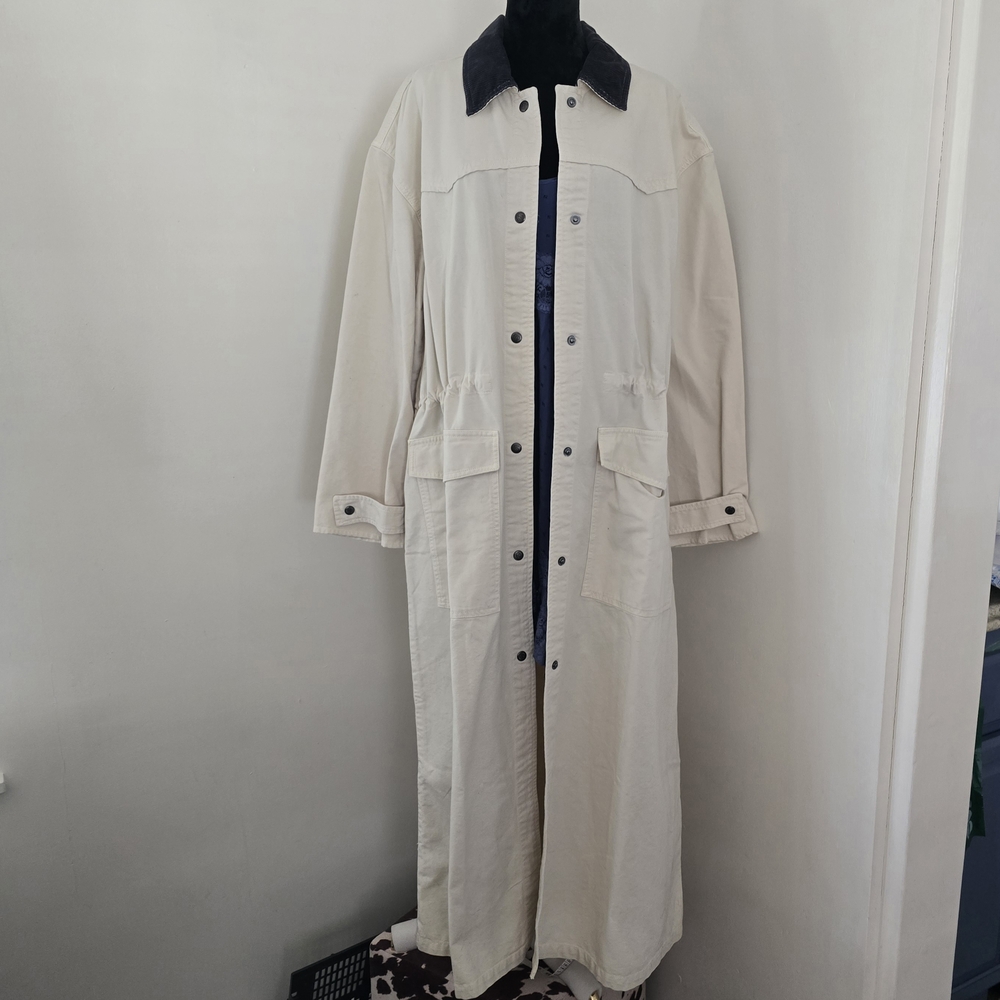 FREE PEOPLE HUNTER DUSTER MAXI LENGTH CREME XL - Picture 3 of 13